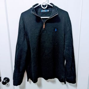 Polo Ralph Lauren Estate-Rib Quarter-Zip Pullover Black Size L